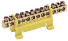 Шина неизолированная тип "Стойка" IEK PE "земля" ШНИ-6х9-12-С-Ж 12 групп желтый картинка 